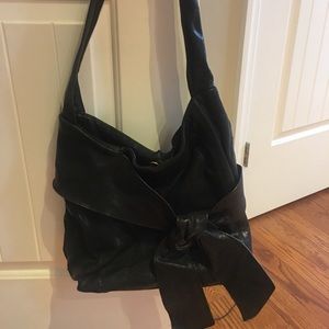 Kooba front bow black leather bag